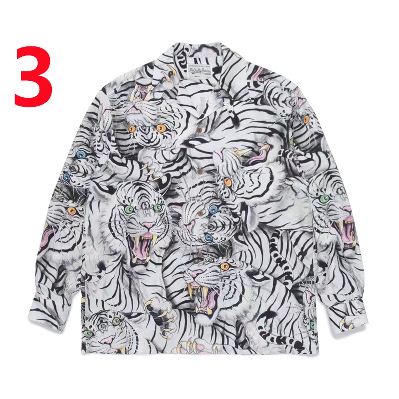 Bán Chạy Nhất Áo Sơ Mi Unisex Tay Dài In Hình Hổ Kích Thước Lớn WACKO MARIA Cho Nam Và Nữ