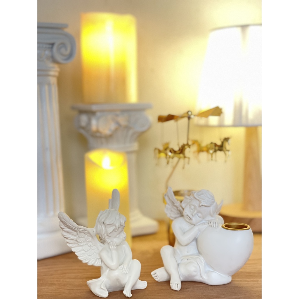Tượng thiên thần cupid mini phong cách Bắc Âu cổ điển  decor nhà cửa, trang trí bàn làm việc