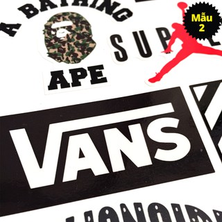 Combo Sticker Hình Dán Hoa Cúc, Hypebeast, Babe, Ape
