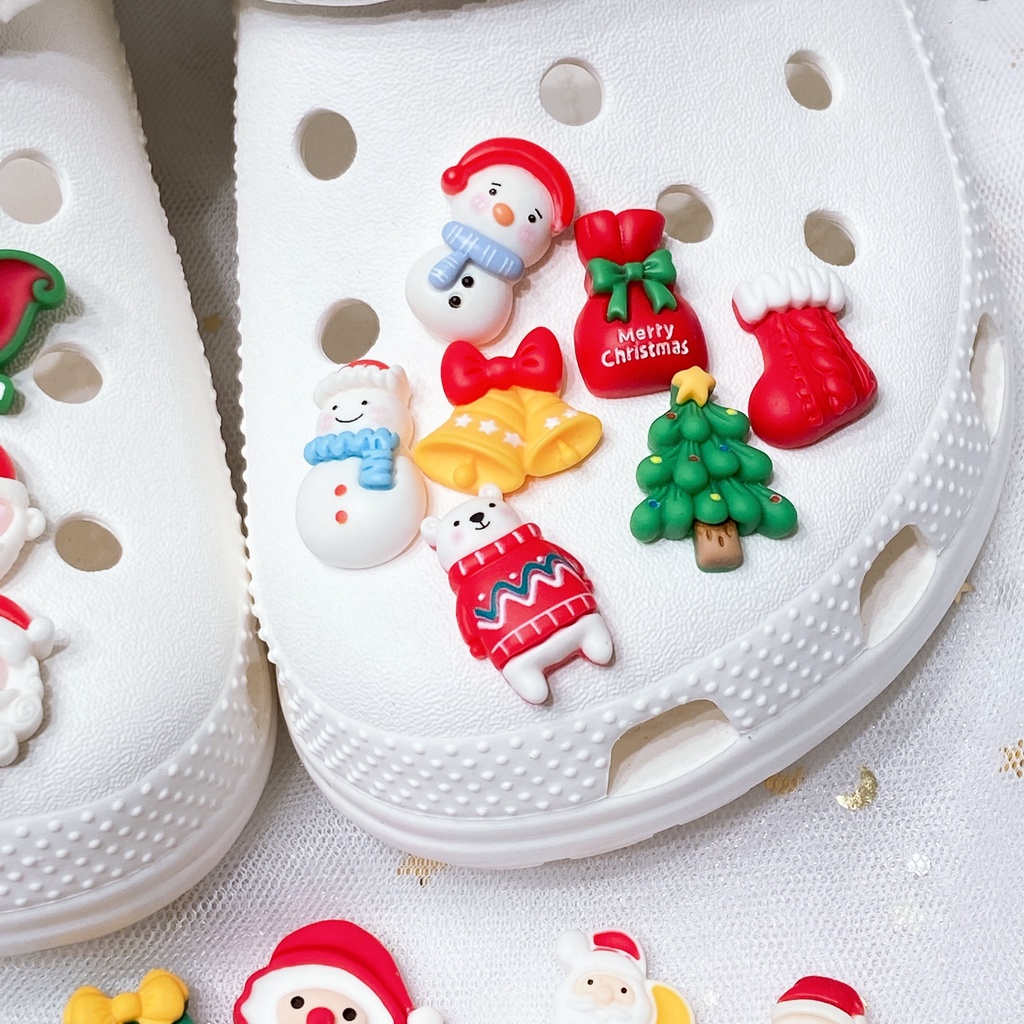 sticker dép crocsPhụ Kiện Trang Trí Giày Giáng Sinh Thời Trang DIY