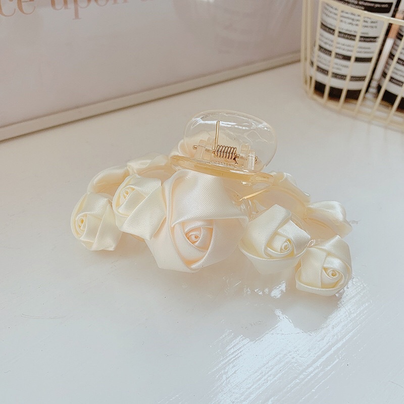 Kẹp tóc hoa vải lụa 12 răng