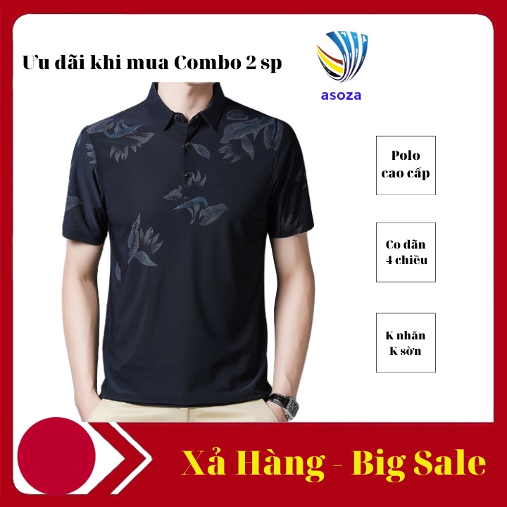 áo polo nam cao cấp áo thun nam cổ bẻ tay lỡ đẹp có form rộng cho người trung niên P03