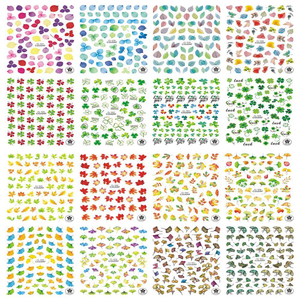 OCEANMAP Miếng Dán Trang Trí Móng Tay Hình Cỏ Bốn Lá Thời Trang Dành Cho Nữ