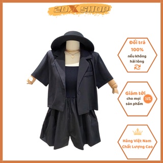 Bộ Jumsuit Đùi Kèm Áo Khoác Hot Trend