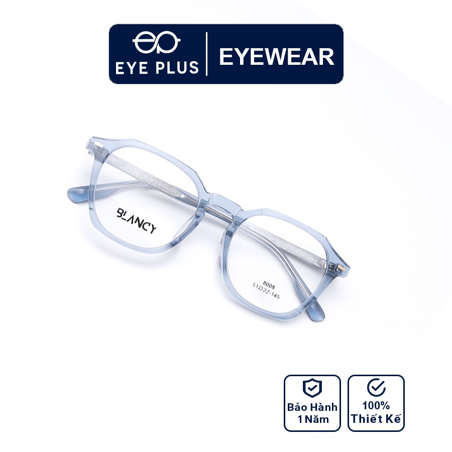 Gọng kính mắt cận nam nữ thời trang EYE PLUS nhựa cao cấp dáng lục giác trẻ trung Blancy-8008