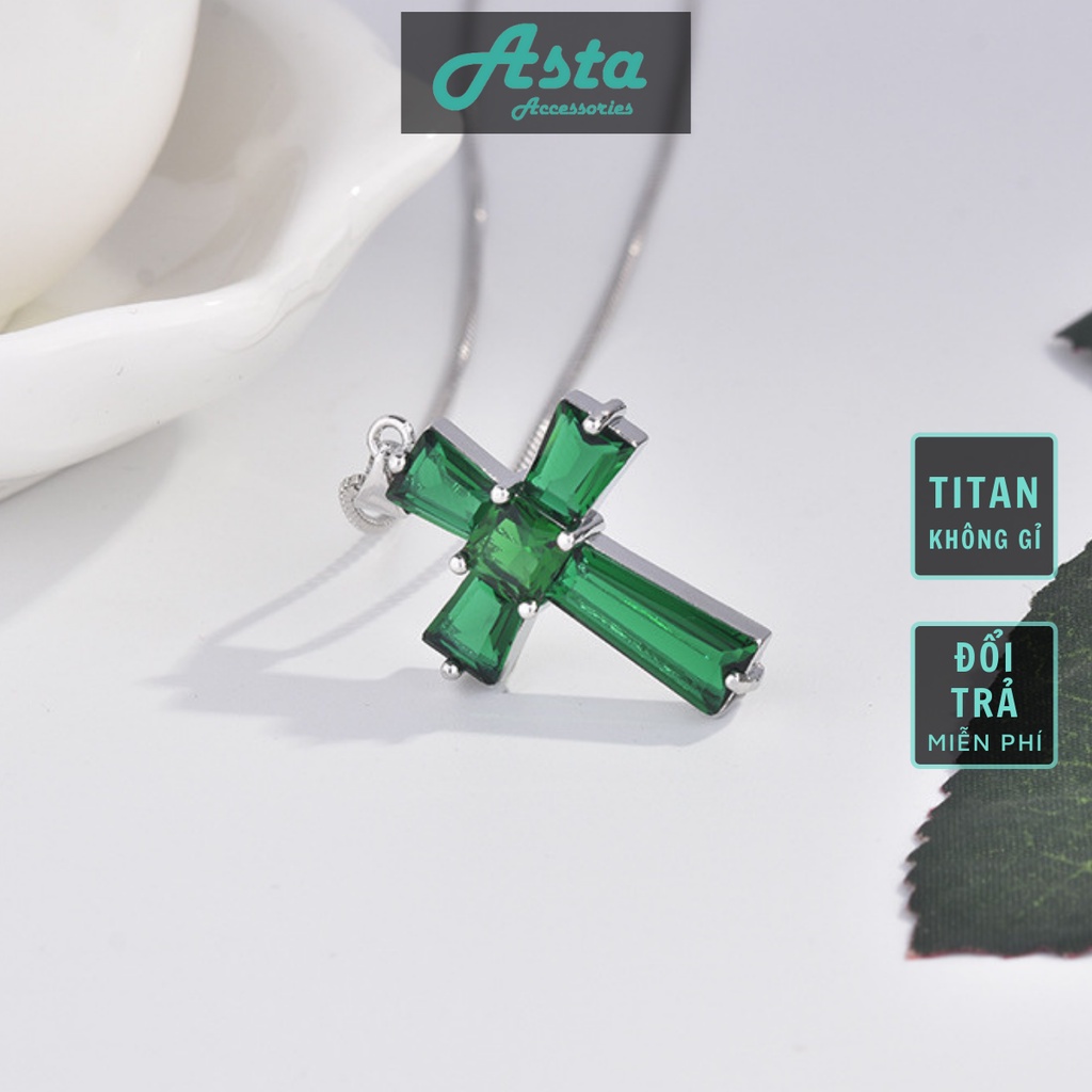 Vòng cổ nam nữ dây chuyền Titan Asta Accessories màu bạc unisex đẹp phụ kiện thời trang - Vòng cổ Meral