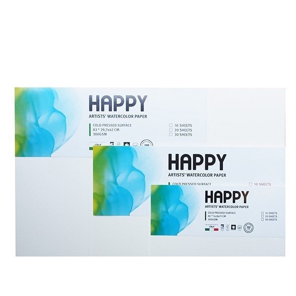 Giấy Vẽ Màu Nước HAPPY Hạng Họa Sĩ 300gsm