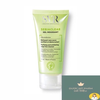 Sữa rửa mặt chứa PHA dành cho da hỗn hợp, da dầu mụn SVR Sebiaclear Gel Moussant 55ml