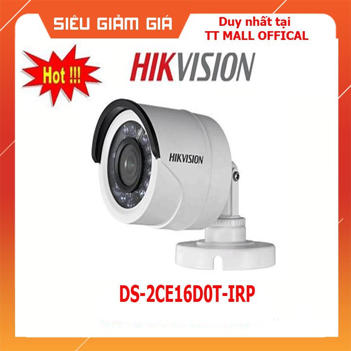 . {GÍA SỐC}Camera thân hồng ngoại ngoài trời Hikvision DS-2CE16D0T-IRP (2.0MP) - HÀNG CHÍNH HÃNG. .