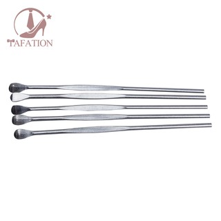 5 Pcs Silver Tone Stainless Steel Earpicks Curette Ear Wax Remove Tool