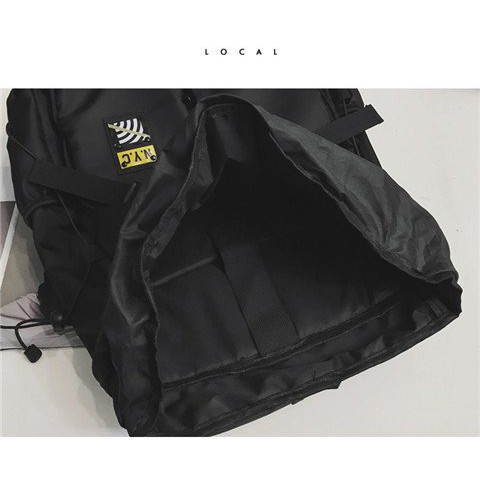 Balo đen NYC vải dù size to, đi học, đi chơi, FT42