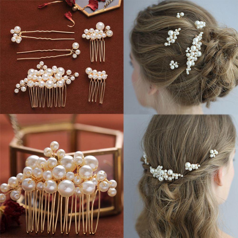 SUMU Trâm Cài Tóc Đính Ngọc Trai Nhân Tạo Thời Trang