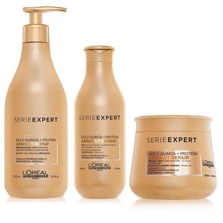 CẶP GỘI XẢ DƯỠNG TÓC LOREAL GOLD QUINOA PROTEIN 500ML