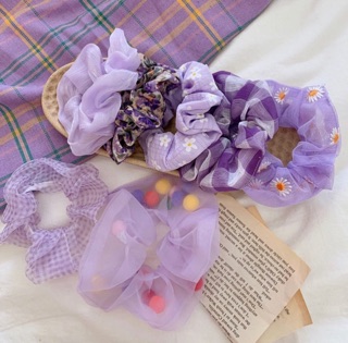 Scrunchies tím lịm cành sim