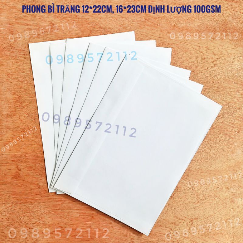 Phong bì trắng A6,A5 định lượng 100gsm