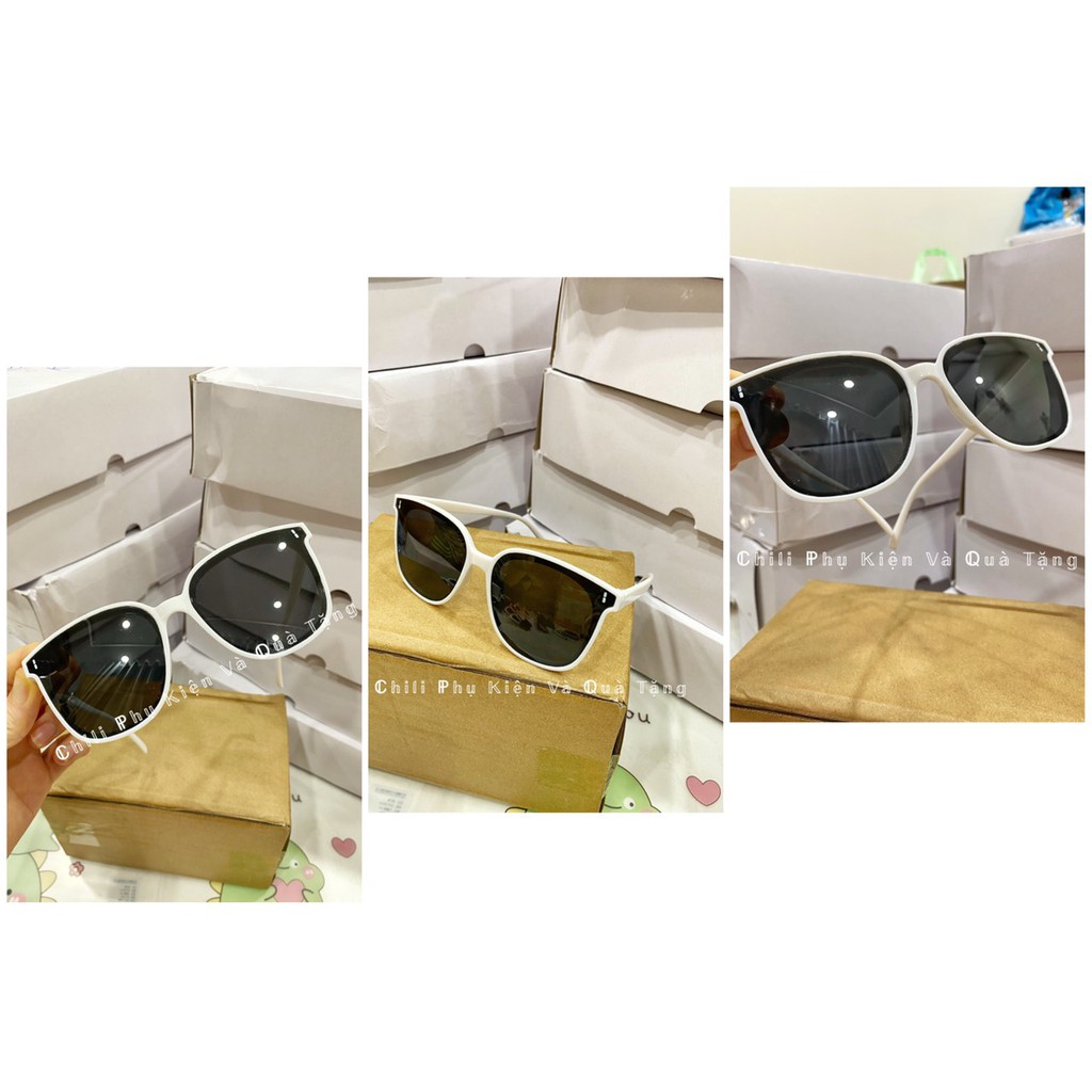 K10 - Kính mát nam nữ, mắt kiếng râm thời trang chống nắng du lịch màu trắng 2 gạch dọc | BigBuy360 - bigbuy360.vn