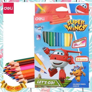 Bút chì màu học sinh Deli - Superwings - EC00800/EC00810/EC00820/EC00830