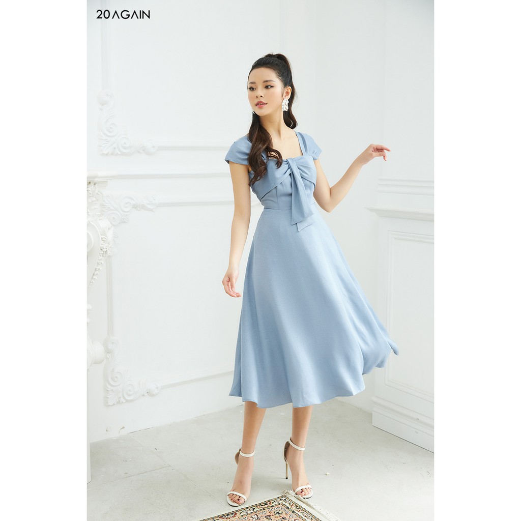 Đầm xòe nơ ngực 20AGAIN DEA1026