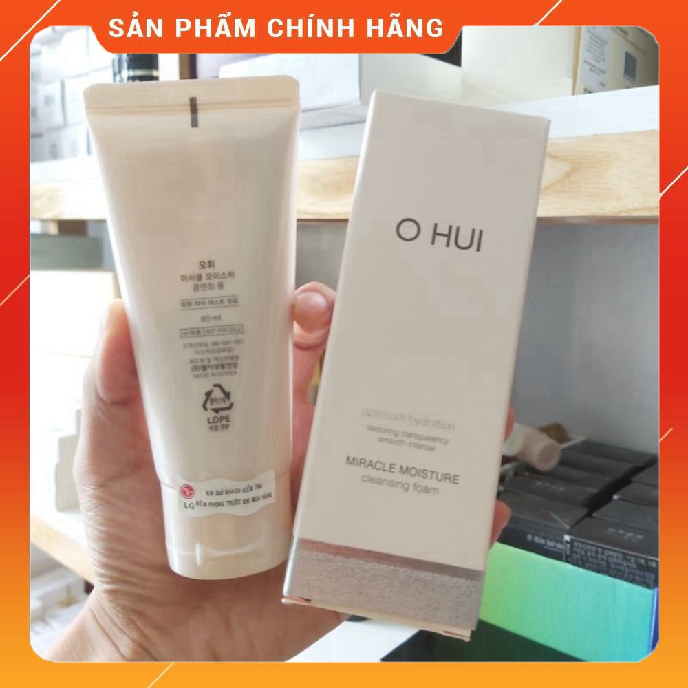 Sữa rửa mặt dưỡng ẩm chống lão hóa Ohui Miracle Cleansing Foam 80ml