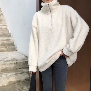 Xả hàng tết áo bông trắng cổ lọ