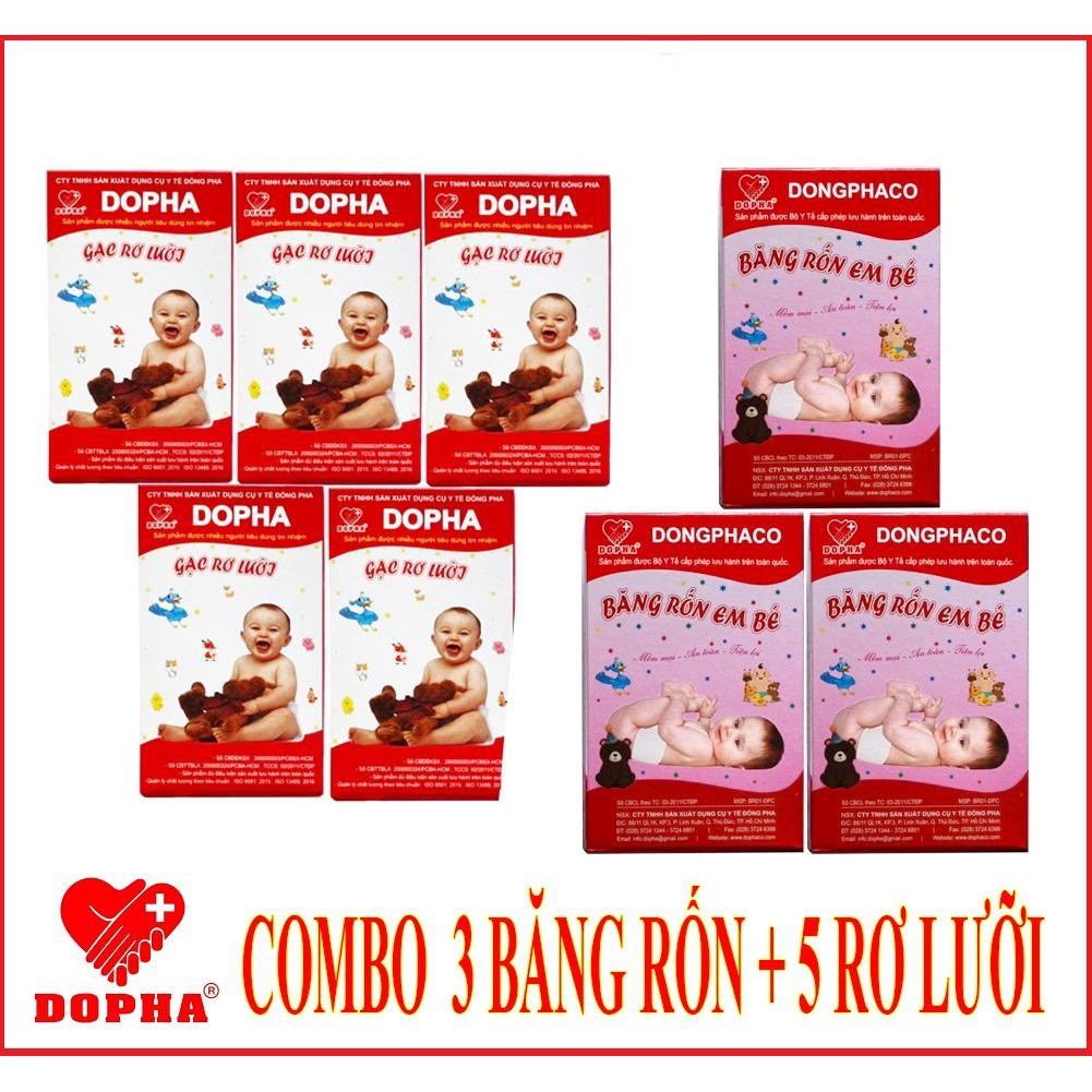 COMBO 3 HỘP BĂNG RỐN+5 HỘP RƠ LƯỠI ĐÔNG FA