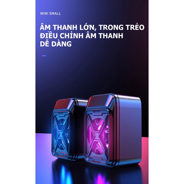 Loa Vi Tính Để Bàn Cao Cấp Ezeey R3 Âm Thanh Siêu Trầm Có Đèn Led 7 Màu