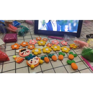 Set 10 hoa đất sét 5cm trang trí 🌼🌺🌹🌻🌸