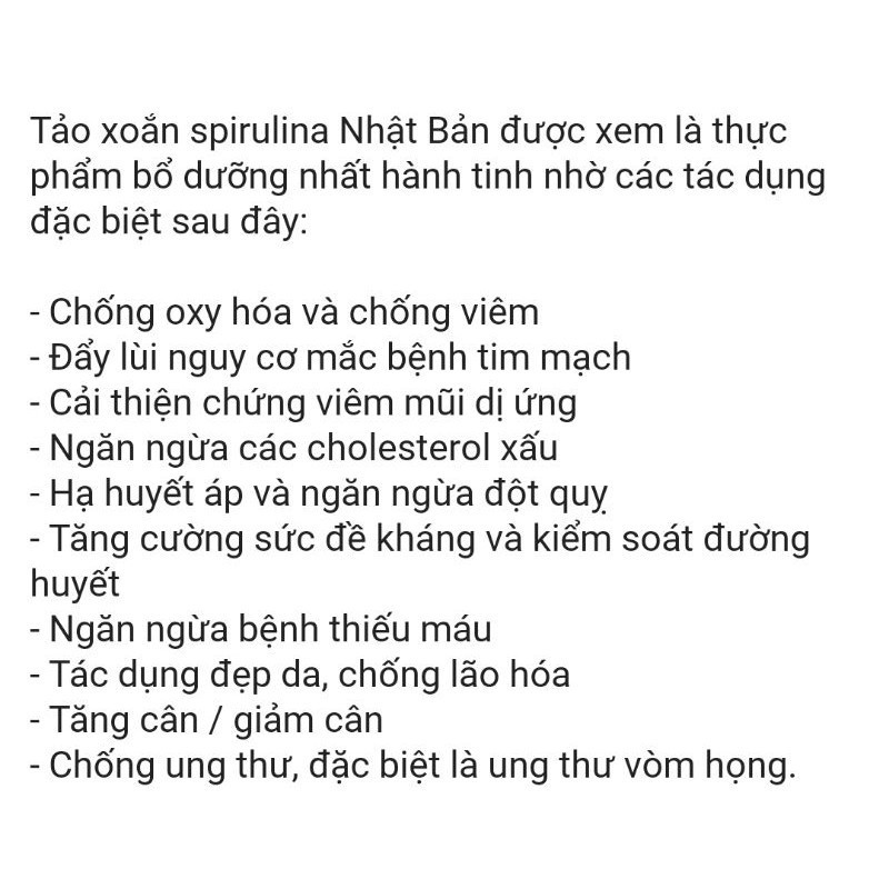 [Mẫu mới] Hộp 2200 viên - Tảo xoắn Spirulina Nhật Bản