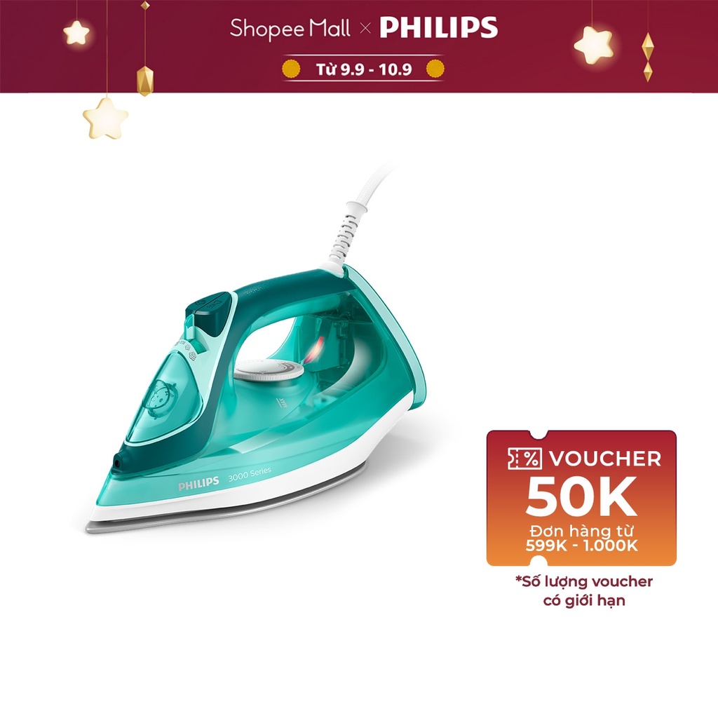 Bàn Ủi Hơi Nước PHILIPS DST3030 /70 |2400w|phun liên tục 40g/phút - Hàng Chính Hãng