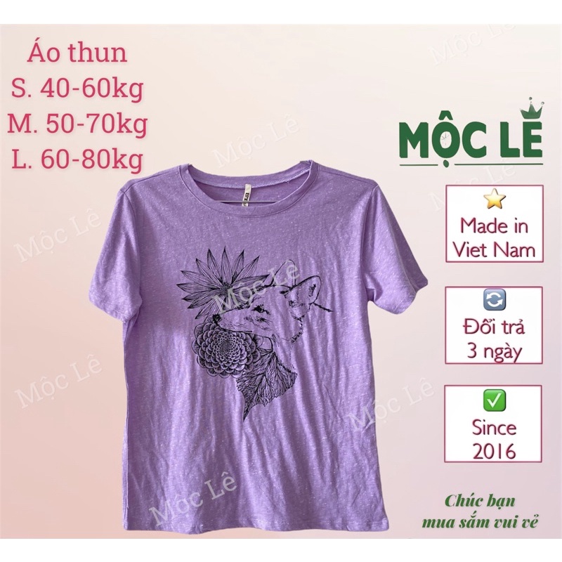 (40-80kg) Áo thun phông nữ vnxk mỏng mát, tím sói, bé gái, tuổi teen