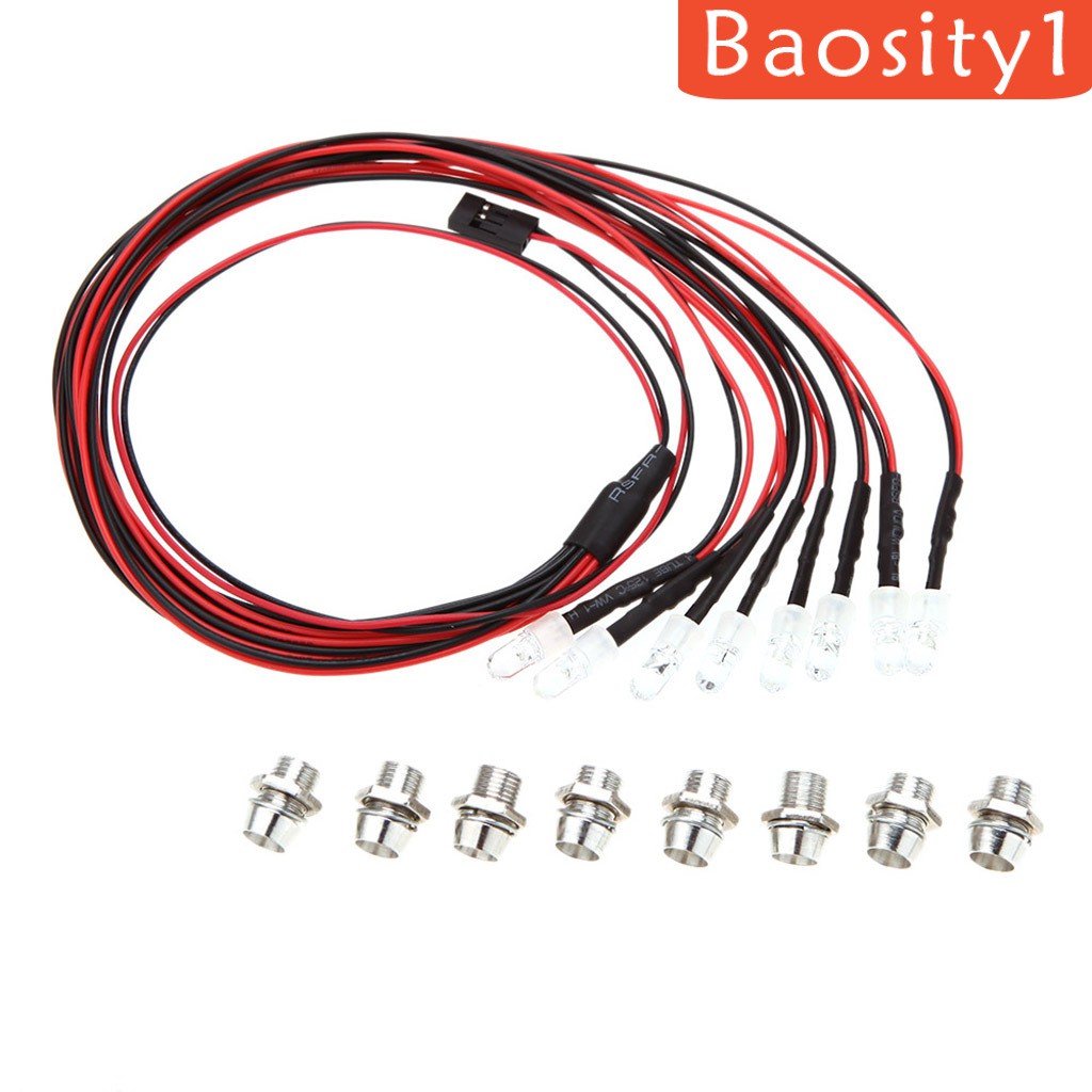 [Baosity1] Bộ 8 Đèn Pha LED Cho Xe Điều Khiển Từ Xa Traxxas HSP Redcat RC4wd Axial SCX10 D90 HPI