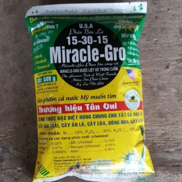 Phân bón lá Miracle Gro 15-30-15+TE ( 500g) dưỡng hoa lan, hoa hồng