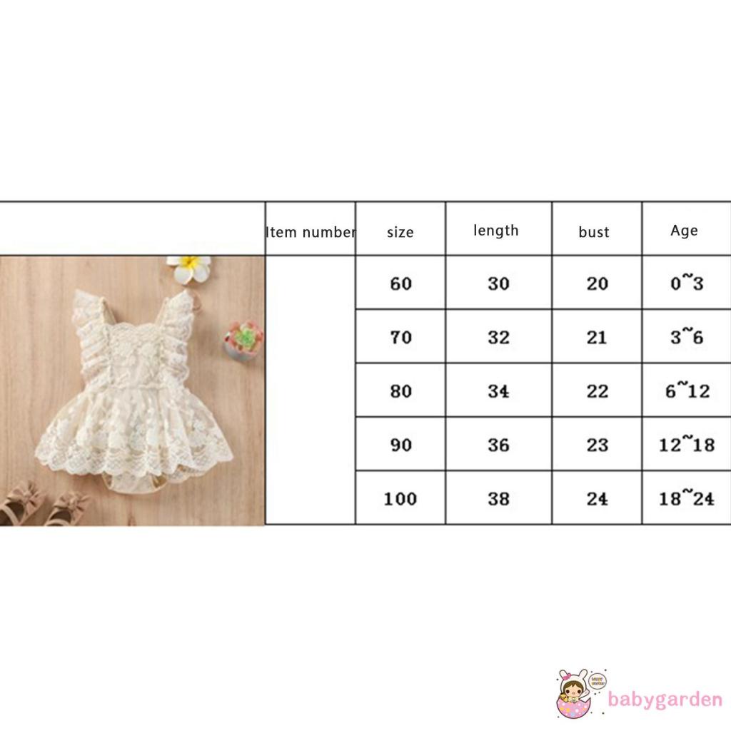BABYGARDEN 0-24months Baby Girls Summer Romper, Plain Floral Lace Embroidery Skirt Layered Adjustable Straps One-Piece,