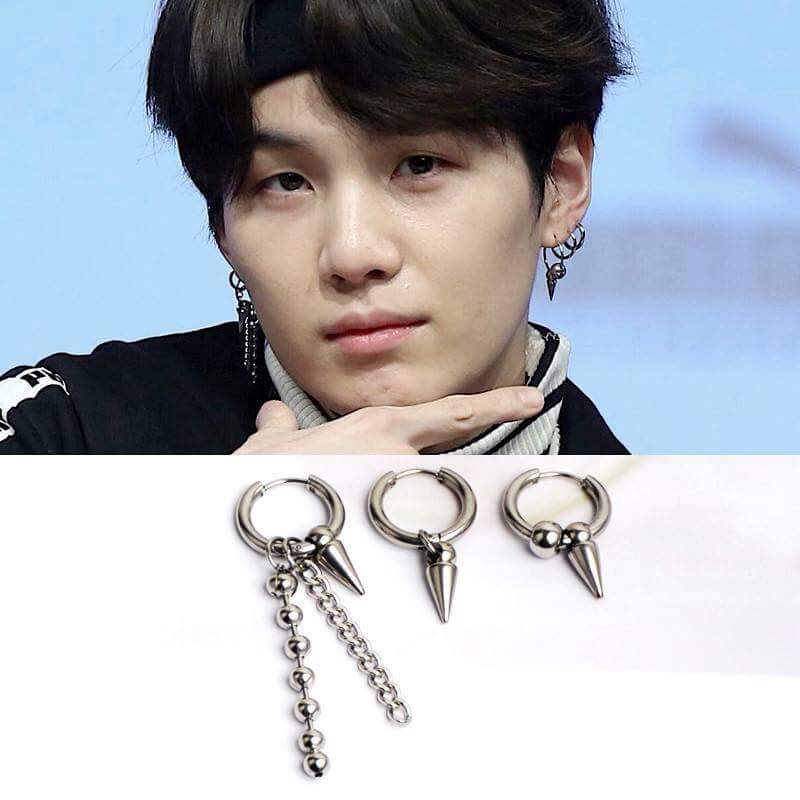 Khuyên tai bts fake love Suga trang sức phụ kiện nữ phong cách Hàn Quốc bông tai Unisex titan không gỉ