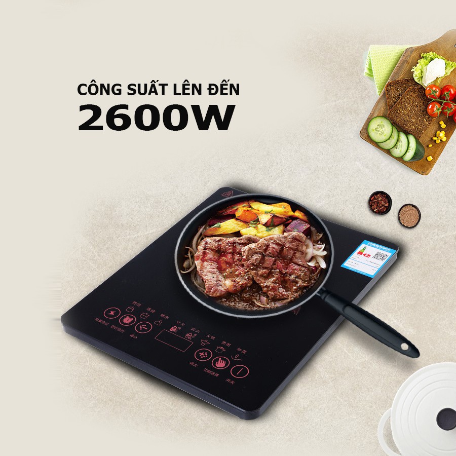 Bếp từ đơn AMOI cao cấp [HÀNG MỚI] công suất 2600W, ,mặt kính chịu lực cảm ứng_bear.baer