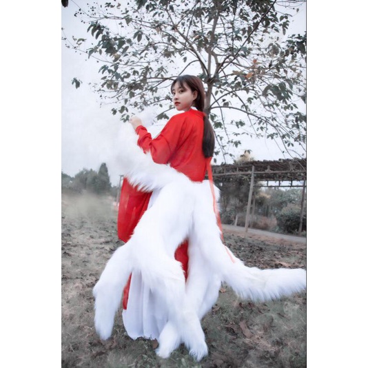 Set 9 Đuôi Hồ Ly - Hồ Ly Chín Đuôi Trắng Dài 100cm - 14968