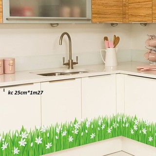 Decal dán tường hàng rào hoa xanh