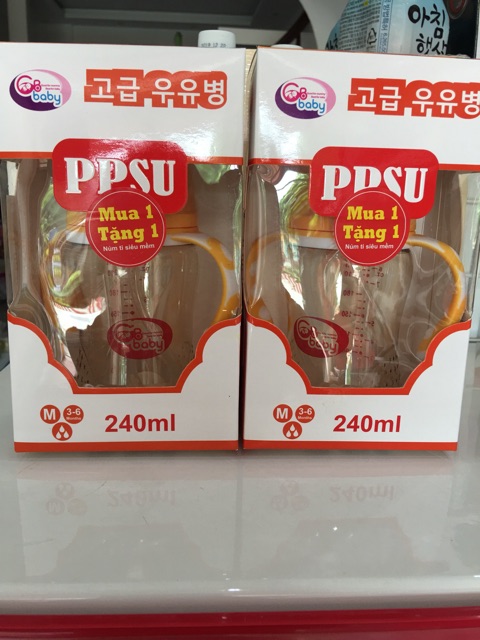 Bình Sữa PPSU GB-Baby Cổ Rộng 180ml và 240ml Có Tay Cầm