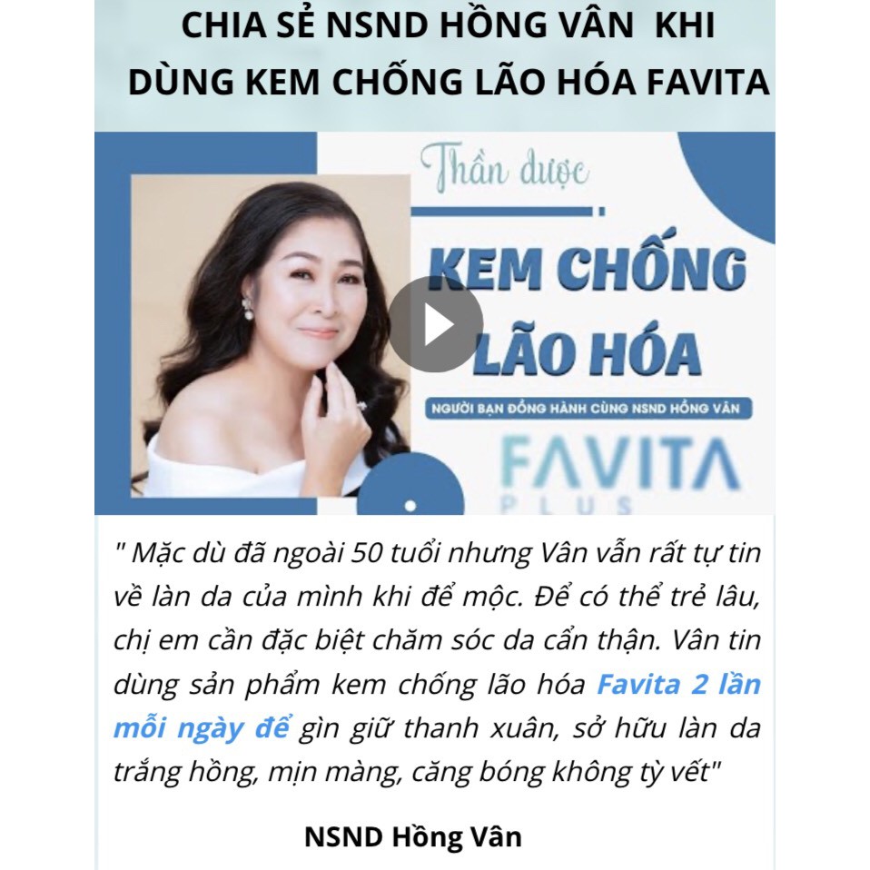 FAVITA PLUS đột phá trẻ hóa làn da chỉ sau vài tuần, loại bỏ nám, tàn nhang, làm mờ nếp nhăn, chống lão hóa da
