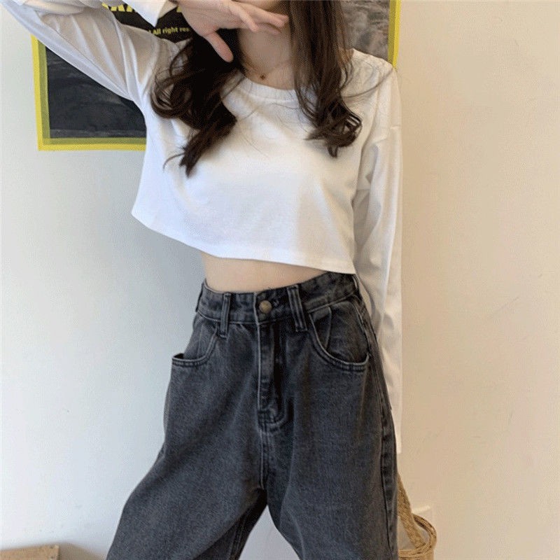 Fashion Plain Color Long Sleeve T-shirts For Women | BigBuy360 - bigbuy360.vn