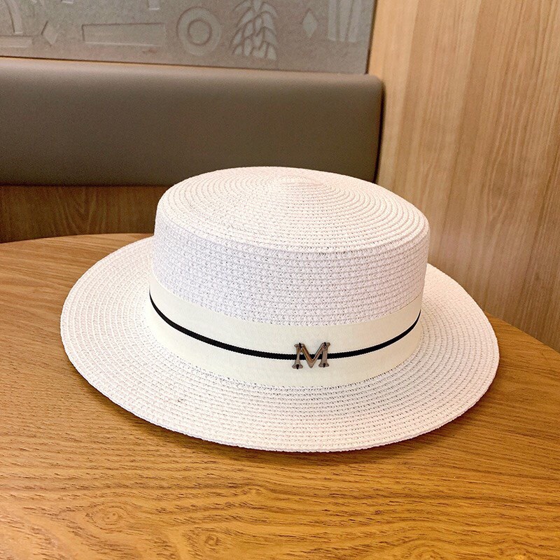 Nón Cói Nữ , Mũ Cói Đi Biển Vành Nhỏ Chữ M Dáng Vuông Sang Chảnh - SV-6