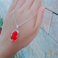 Dây chuyền tỳ hưu đá bọc bạc.