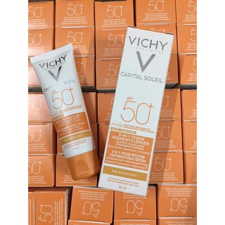 Kem chống nắng Vichy 3in1 Chống nắn - Chống nám, sạm tàn nhang - thay lớp kem nền 50ml của Pháp