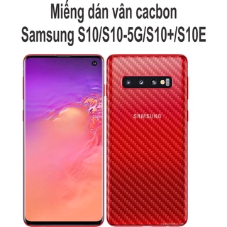 Miếng dán vân cacbon samsung s10/s10+/s10-5g/s10e bảo vệ điện thoại khỏi trầy xước