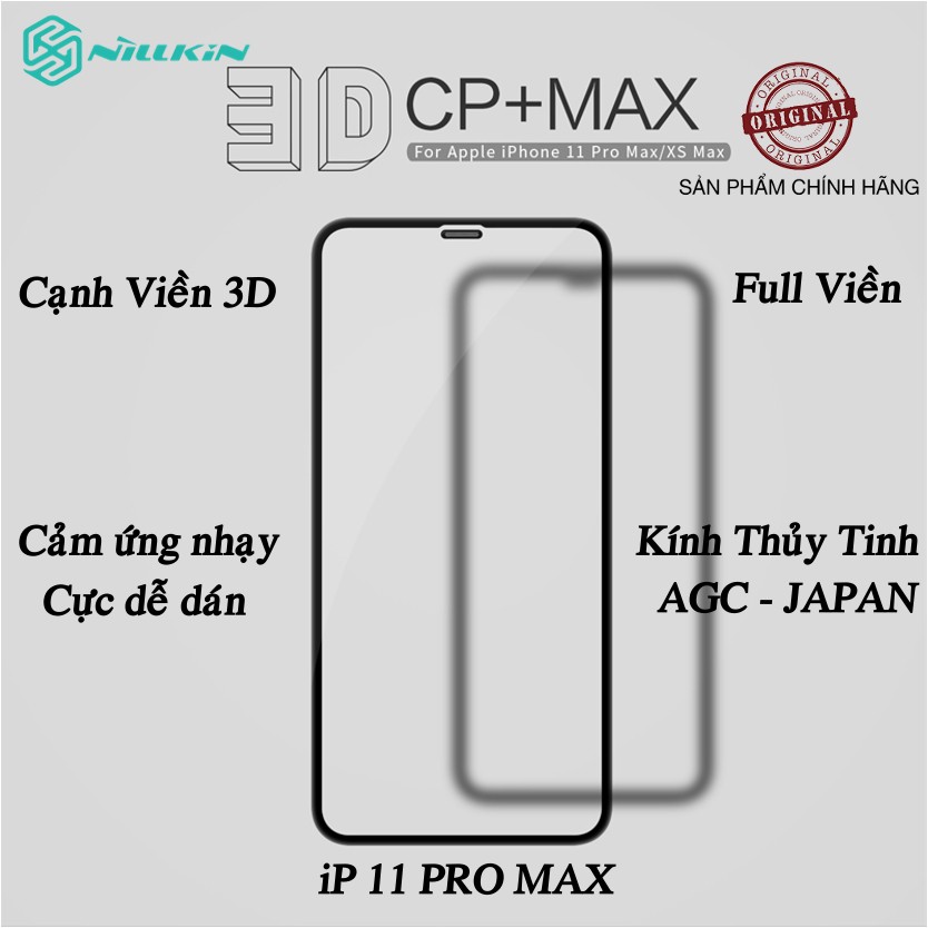 KÍNH CƯỜNG LỰC IPHONE 11 PRO MAX NILLKIN 3D CP MAX CHÍNH HÃNG [NEW SALEOFF]