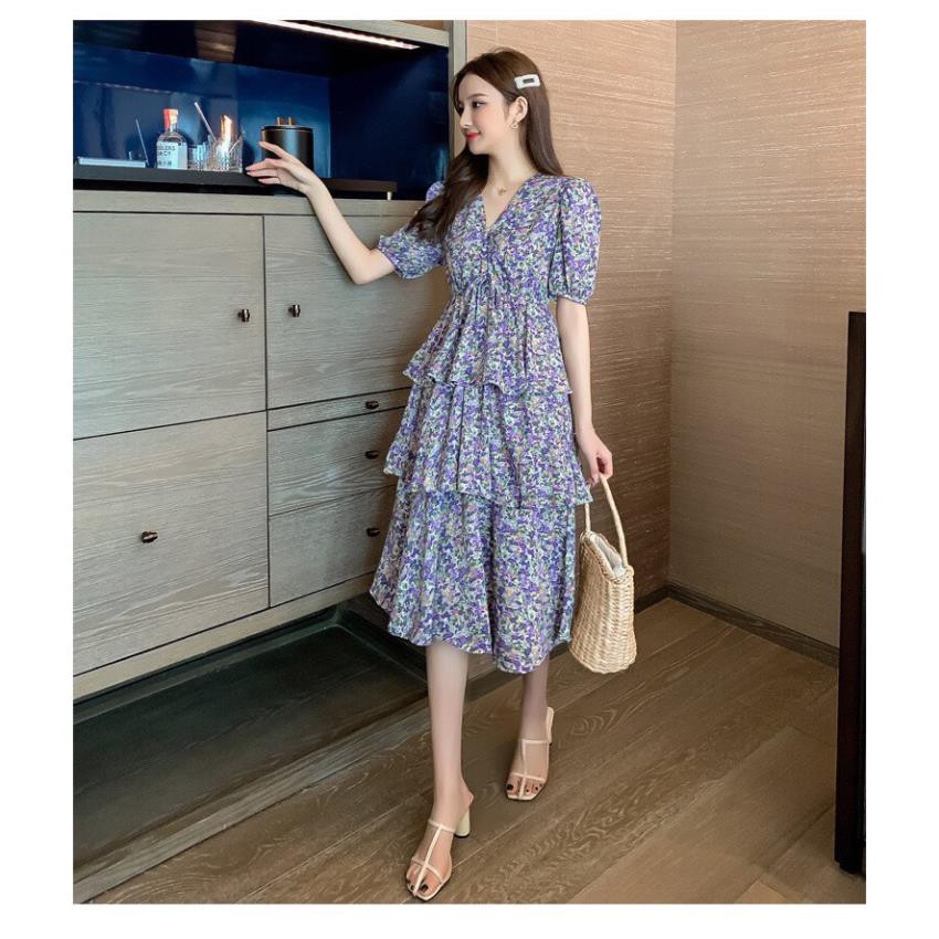 váy Xếp Tầng Tay Lỡ Hoa Nhí Tiểu Thư | BigBuy360 - bigbuy360.vn