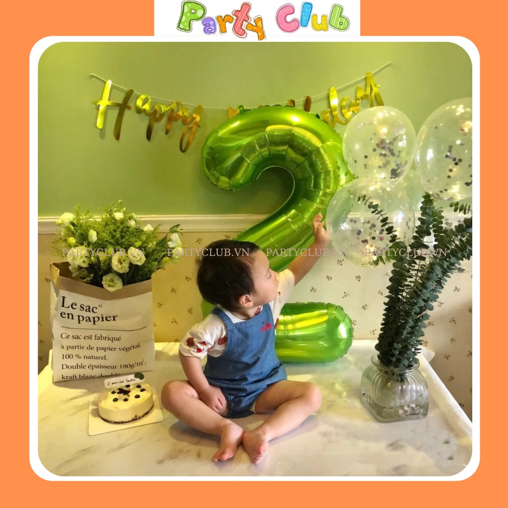 Bóng số tuổi sinh nhật size đại 70cm màu pha lê