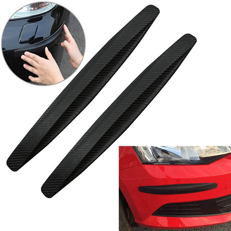Set 2 dải dán cạnh viền cản xe hơi bảo vệ chống va chạm bằng sợi carbon