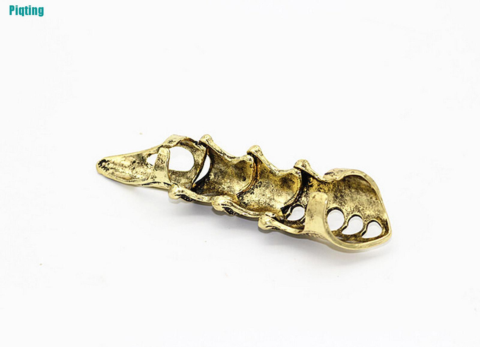 【Piqting】Fashion Punk Rings Rock Scroll Joint Armor Knuckle Metal Full Finger Claw Rings