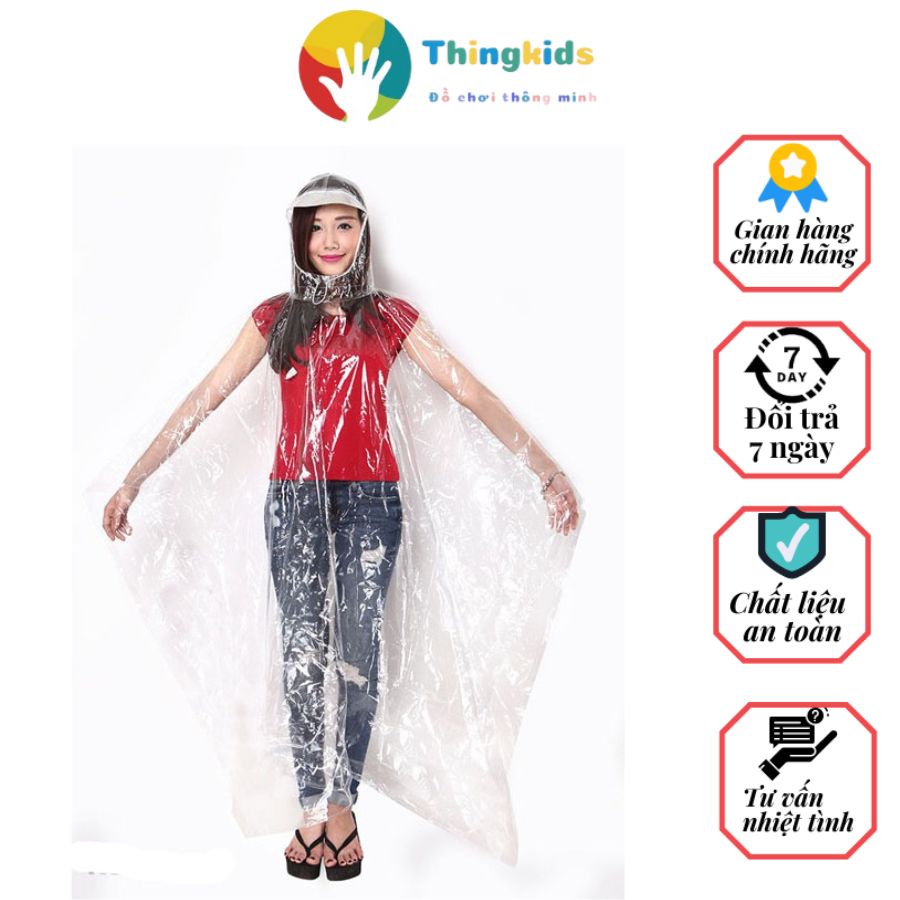 Áo mưa trong suốt 1 đầu và 2 đầu - Thingkids